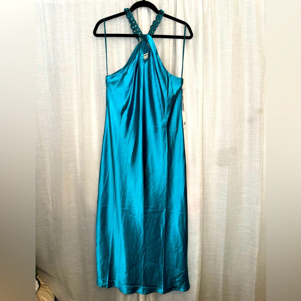 Jason Wu blue halter satin midi dress
